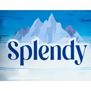Logotipo da marca registrada SPLENDY, disponível para venda, especializada em água mineral e água gaseificada.