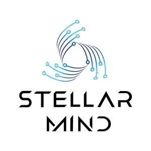 Logotipo da marca registrada Stellar Mind, certificada e disponível para venda, especializada no setor de saúde, estética e bem-estar com registro ativo no INPI.