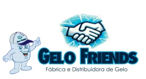 Logotipo da marca registrada GELO FRIENDS no INPI, processo número 938331493, Classe 30 para produção e distribuição de cubos de gelo.