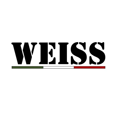 Logotipo da marca registrada WEISS, referente aos registros INPI nas Classes 02 e 08 para tintas, vernizes, primer automotivo e ferramentas manuais.
